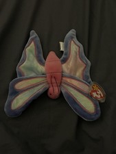 Rare 1999 TY Beanie Babie Flitter the Butterfly Plush Toy - Pink/Purple