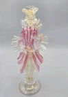Vtg D'este Murano glass Gentleman Dancer figurine latticino Pink gold-flecked