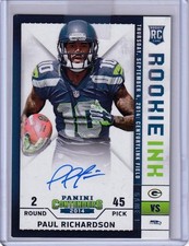 2014 Panini Contenders Paul Richardson Rookie Ink Rookie Premiere Card