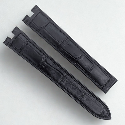 Black Leather Watch Band | 15mm band width For Cartier Must de Cartier Vendôme