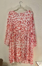 Kleid pink weiß Plissee Giraffen Muster Made in Italy Neu
