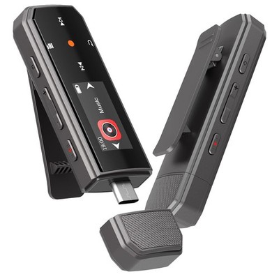 RUIZU 64GB Type-C USB MP3 Player with Bluetooth 5.3, Clip Portable 64GB, Grey 