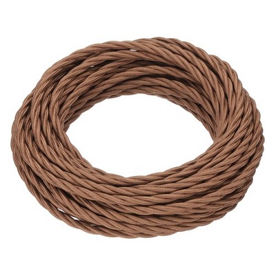 32.8Ft 18/3 Twisted Cloth Covered Wire, Light Brown