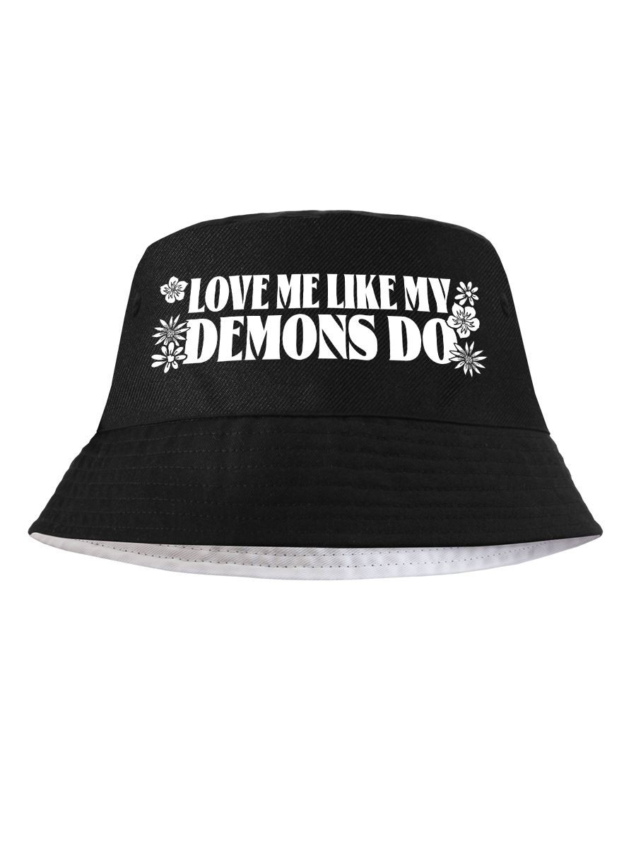 Love Me Like My Demons Do Black Bucket Hat