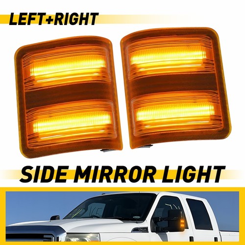 LED Side Marker Mirror Light Amber For 08-16 Ford Super Duty F250 F350 F450 F550