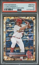 2025 Bowman Chrome JJ Wetherholt RC Popcorn Snack Pack Refractor PSA 10 Gem Mint