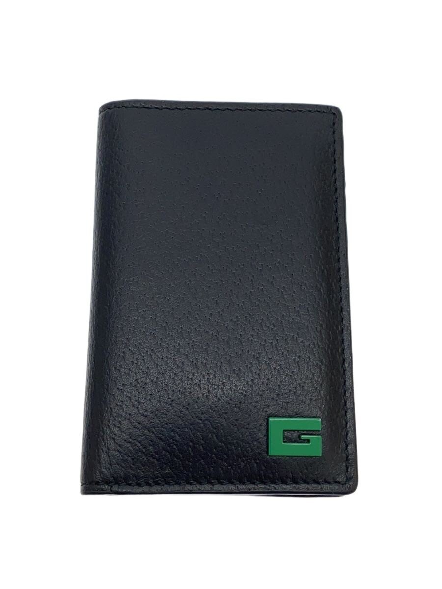 GUCCI Men's Leather Card Case, Black, 739362