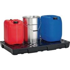 Regalwanne 33l L976xB595xH95mm PE m.PE-Rost u.Leckanzeiger CEMO Wanne Behälter