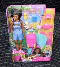 Barbie Camping Brooklyn Brunette Doll W/ Puppy & Camping Gear HDF74 NEW ~ N2