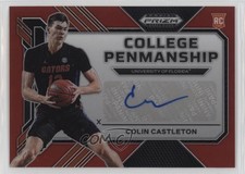 2023-24 Prizm Draft Picks College Penmanship Red 2/199 Colin Castleton Auto 1mz7