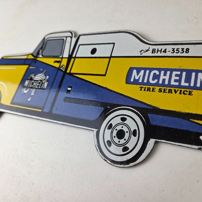 Vintage Michelin Tires Bibendum Sign - Gas Pump Automobile Sales & Service Sign