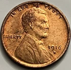 1916-D Lincoln Wheat Cent VF Denver Mint Early Date Red JC1393