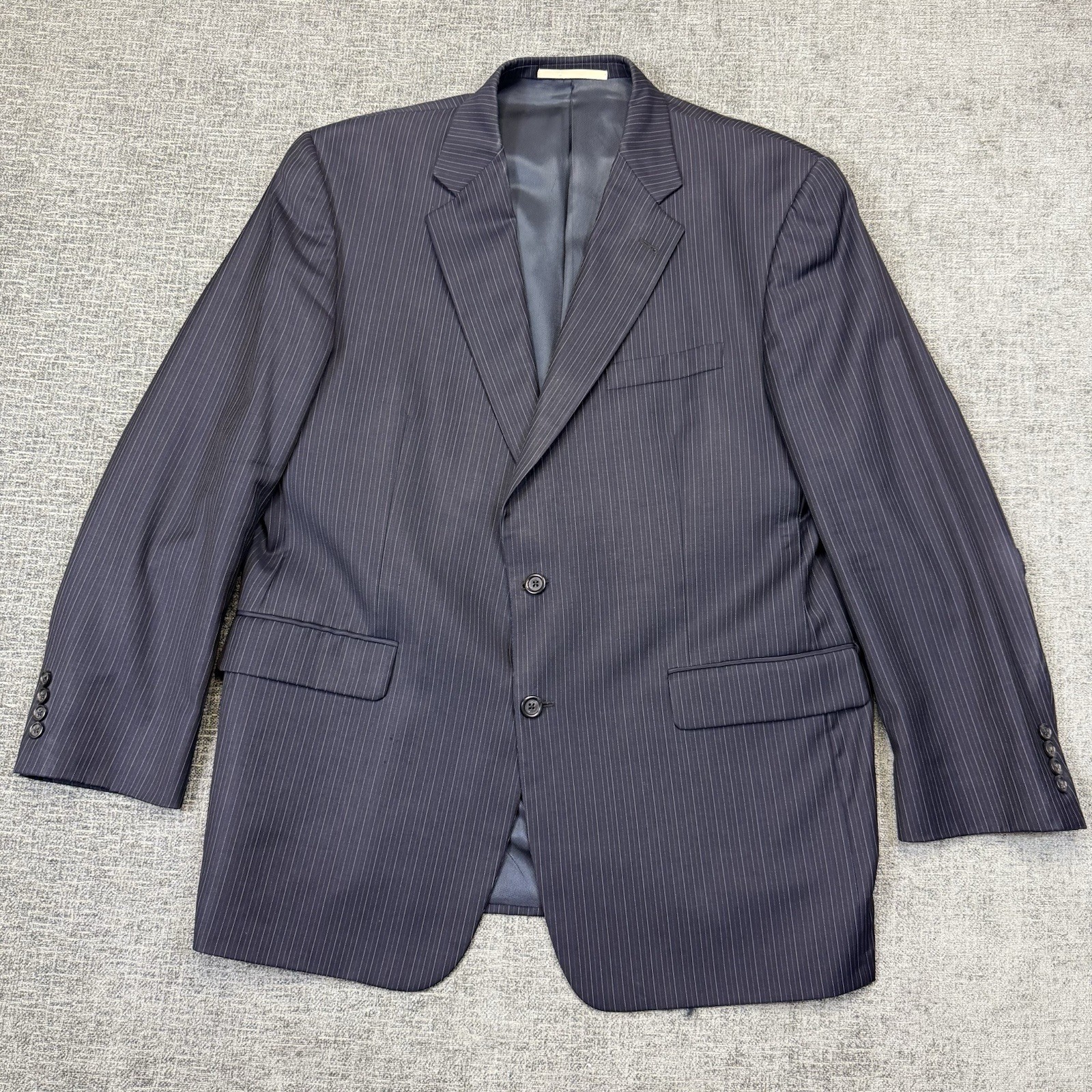 Burberry London Wool Sport Coat Blazer Mens 44R Blue Two Button Suit Jacket