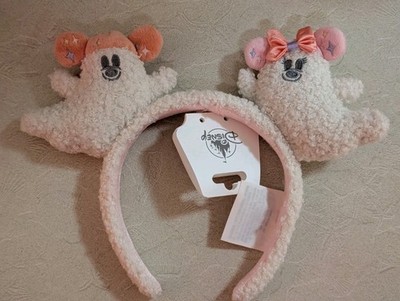 Disney Parks Halloween Mickey Minnie Cutie Ghost Hey Boo Ears Headband New 2026