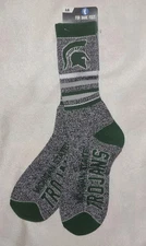 Michigan State Spartans NCAA For Bare Crew Socks Men’s Sz Large