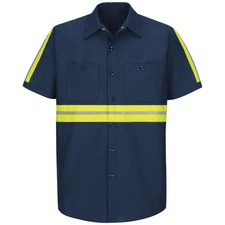Red Kap Short Sleeve Enhanced Visibility Industrial Work Shirt
