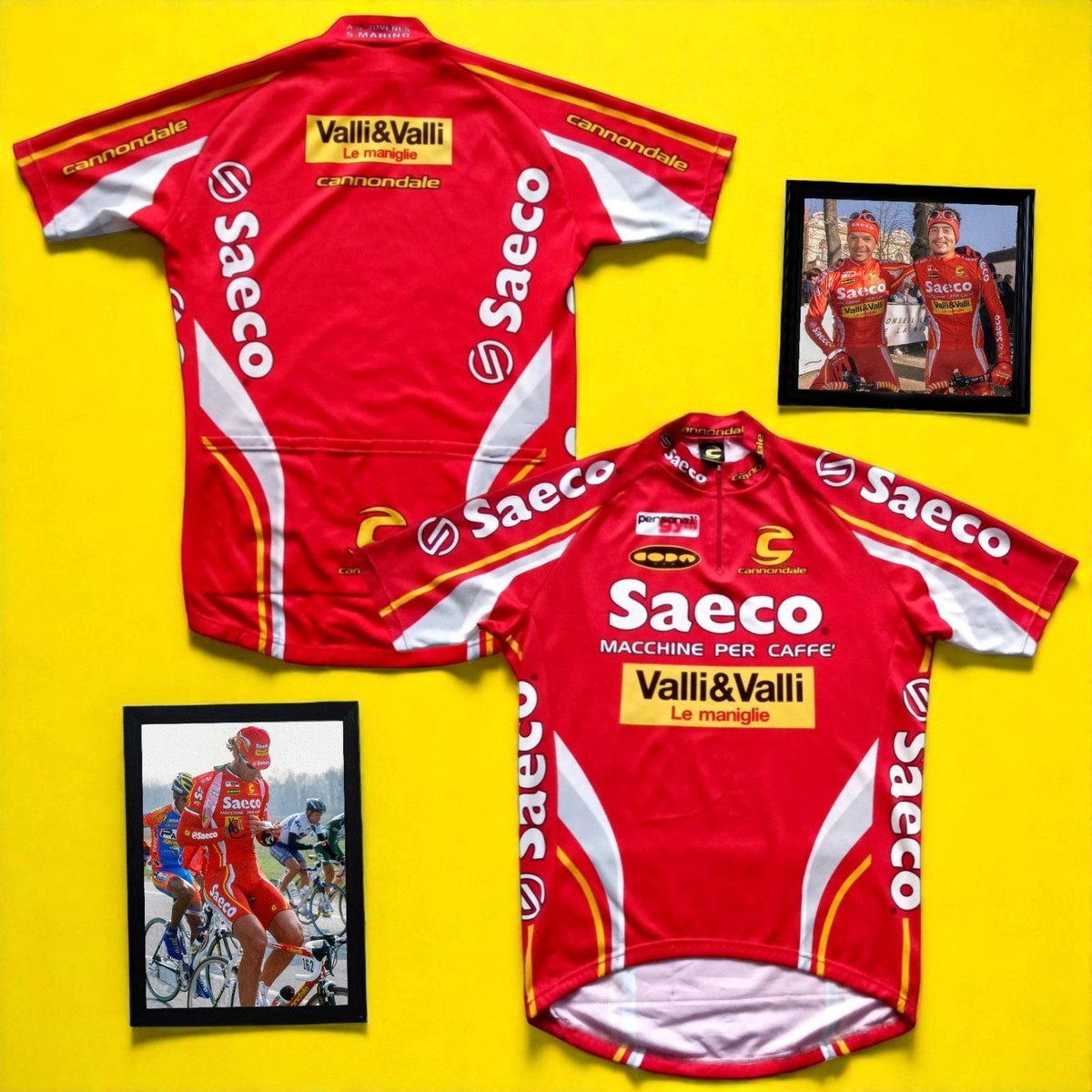 Maillot Cycliste Vintage Cannondale Saeco Valli & Valli - Taille M - Homme - Excellent état