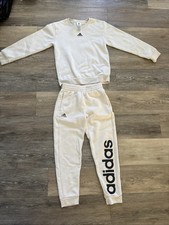 Adidas Boys Sweat Set 2 Piece Set Size Medium 10/12 Tan Worn Once. Great Cond