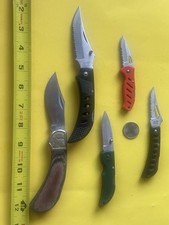 Lot de 5 anciens couteaux de poche couverts givrés