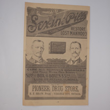 Antique Sexine Pill Poster Restore Lost Manhood Medical Quackery Quack Medicine