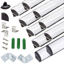 THMOOTHER 10-PK 3.28FT V-Shape LED Strip Black Channel Diffuser UV Resistan