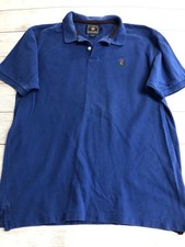 Chaps Ralph Lauren Polo Shirt Mens Medium Blue Cotton Logo Short Sleeve Knit