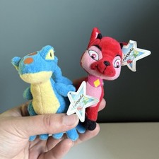 Vintage Neopets 2004 McDonald  s Mini Red Ixi Goat  Blue Techo Plush Tags T38