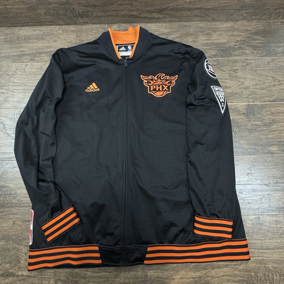 Vintage Adidas Phoenix Suns Jacket Mens 3XL Black/Orange NBA Warmup Basketball - Image 2 of 4