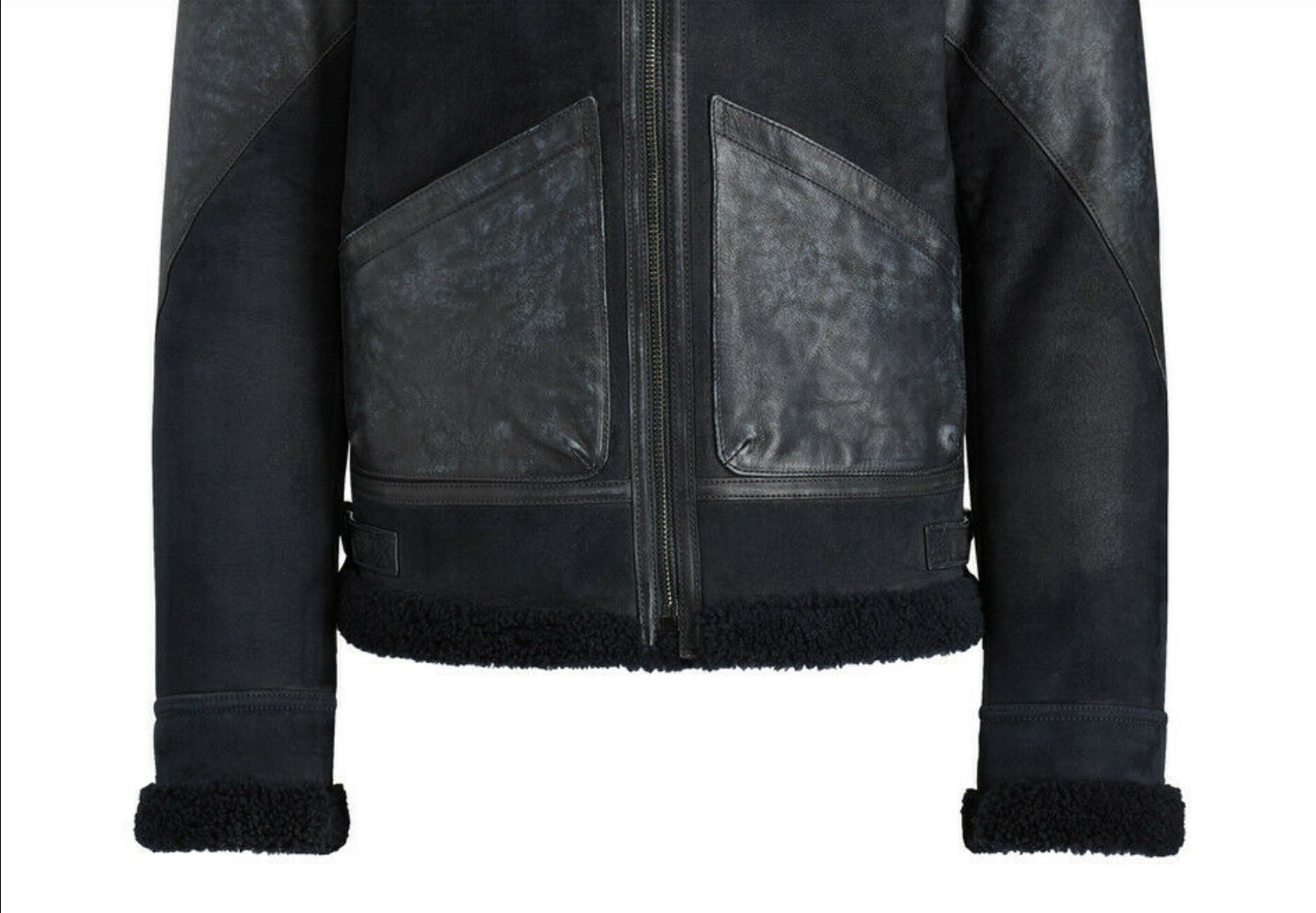 Ralph Lauren Purple Label Shearling Aviator Jacket Navy - M - $4995 Sold Out image 6