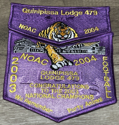 OA QUINIPISSA LODGE 2004 NOAC LSU 2003 NATIONAL CHAMP 2 PIECE Boy Scouts BSA