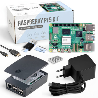 Raspberry Pi 5 8GB Starter-Kit Black | Netzteil | Gehäuse | 64GB Edition | HDMI