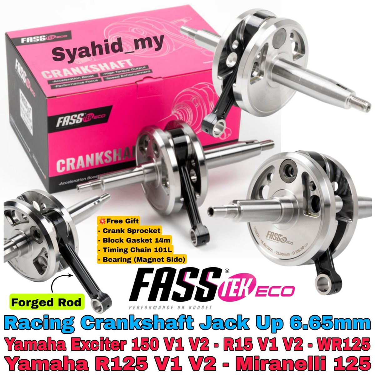FASSTEK ECO Racing Crankshaft Jack Up 6.65 Yamaha Exciter 150 R15