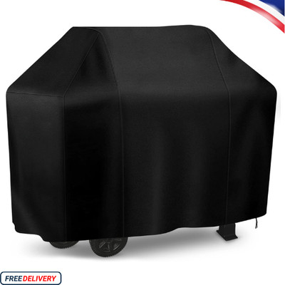 58 Inch Waterproof BBQ Gas Grill Cover Fit For Weber, Char-Broil, Nexgrill Black