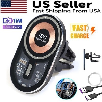 MagSafe Wireless Car Charger Mount Magnetic Holder for iPhone 12 13 14 15 16 17