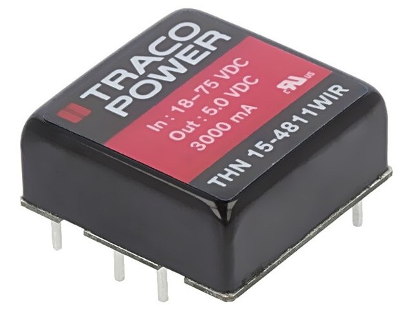 Thn 15-4811WIR Wandler: Dc/Dc 15W Ueing: 18-75VDC Uausg: 5VDC Iausg: 3000Ma Trac-image