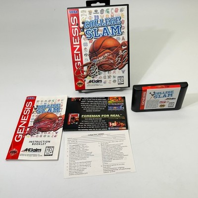 College Slam Sega Genesis Video Game Multiplayer Basketball COMPLETE