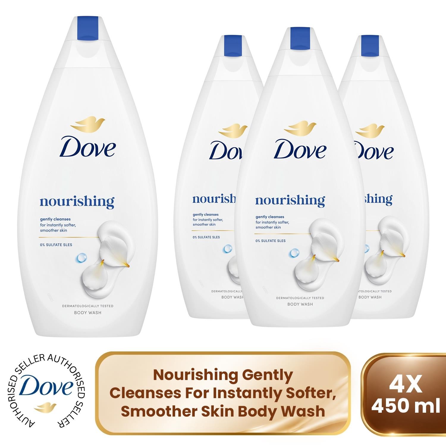 Dove Hydrate 'Body Wash' for Softer & Smoother Skin, 3x 450ml in White - Image 16