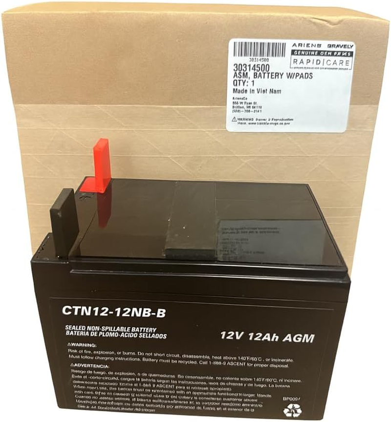 aki Ariens Gravely 04738800 12V 12A 190CCA Battery OEM Apex Ikon Zoom