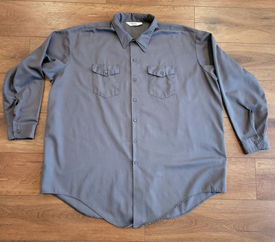 KEY Imperial Shirt Mens 3XL ? Gray Button Workwear Vintage USA READ FLAW