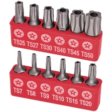 Torx plus 5-Point Tamper-Proof Security Bits - 12Pc Torx Star 5 Point, Security
