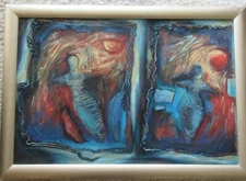 ASTRID DAHL PAINTING ABSTRACT EXPRESSIONIST MODERNISM COCOONED DAY AND NIGHT