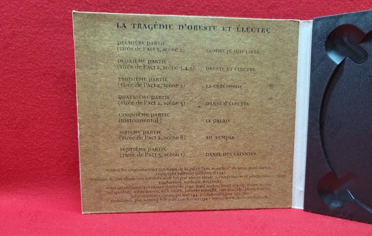 Cranes: La Tragédie D' Oreste Et Électre Music CD (1996, Dedicated