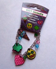 Cute Girl Scout SOFT MINI MULTI-PATCH CHARM BRACELET Trefoil Jewelry Leader GIFT