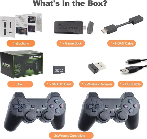 Retro Video Game Stick Console - 20000+ Games & 2 Wireless Controller 4K HDMI TV - Picture 5 of 7