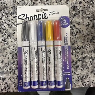 Sharpie Oil-based Paint Marker Medium Tip Pen - Set of 5 Colours