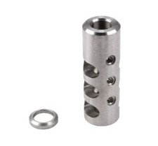 Silver Color Stainless Steel 5/8x24 TPI Thread For 308/338/300 Muzzle Brake