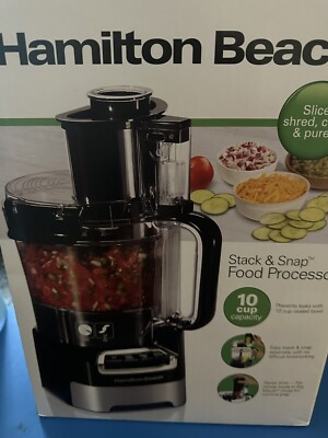 Hamilton Beach 10-Cup Food Processor - Black/Stainless (70723) NIB