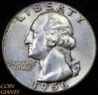 1956-P Washington Quarter Near GEM BU Uncirculated Philadelphia Mint Sweet Coin!