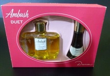 Vintage Ambush Duet Dana Set  2oz Cologne  1/2oz Perfumed Bath Oil New Read Ad
