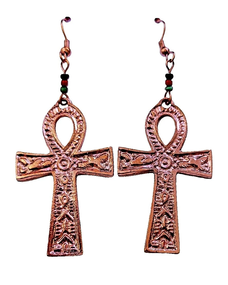 Pendientes artesanales de cobre sin Piedras